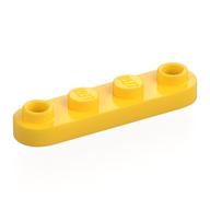 Plate Special 1 x 4 Rounded with 2 Open Studs (Yellow)