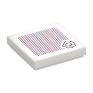 Tile 2 x 2 with Boo and Barcode Print (Sticker) (White)
