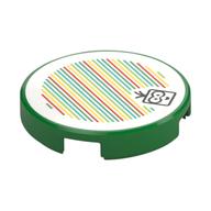 Tile Round 2 x 2 with Lakitu and Barcode Print (Sticker) (Green)