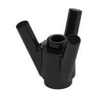 Brick Round 1 x 1 with 3 Bars (Black)