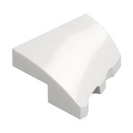 Brick Wedged, Curved 2 x 2 with Stud Notch Left (White)