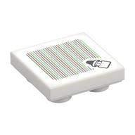 Tile Special 2 x 2 Inverted with Kamek and Barcode Print (Sticker) (White)