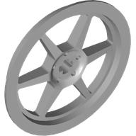 Wheel Cover 6 Spoke with Axle Hole - 43mm D. (Light Bluish Gray)