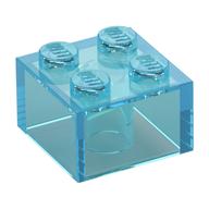 Brick 2 x 2 without Inside Ridges (Trans-Light Blue)