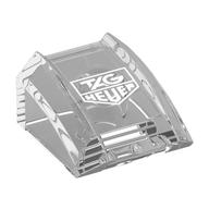 Brick Curved 2 x 2 with Lip, No Studs with TAG Heuer Logo Print (Trans-Clear)