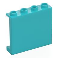 Panel 1 x 4 x 3 [Side Supports / Hollow Studs] (Medium Azure)