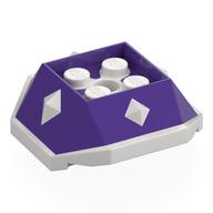 Brick Wedged, Sloped 4 x 4 with Diamond Spikes with White Underside Pattern (Dark Purple)