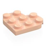 Plate Angled 3 x 3 with Heart Shape (Light Nougat)