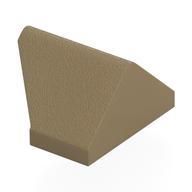Brick Sloped 45° 2 x 1 Double / Inverted with Bottom Stud Holder (Dark Tan)