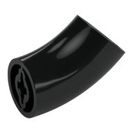 Brick Round 2 x 2 D. Tube with 45° Elbow and Axle Holes (Crossholes) at Each End [LONG] (Black)