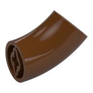 Brick Round 2 x 2 D. Tube with 45° Elbow and Axle Holes (Crossholes) at Each End [LONG] (Reddish Brown)