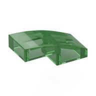 Brick Curved 2 x 1 No Studs [1/2 Bow] (Trans-Green)
