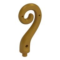 Animal Body Part / Plant, Tail / Vine Curled with Bar (Pearl Gold)
