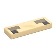 Tile 1 x 3 with Pixelated Dark Brown Eyes, Dark Tan Eyebrows Print (Dark Tan)