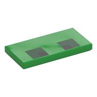 Tile 2 x 4 with Two Pixel Squares Print (Bright Green)