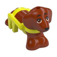 Animal, Dog, Dachshund with Vibrant Yellow Harness Pattern, Black Eyes Print (Pickle) (Dark Orange)