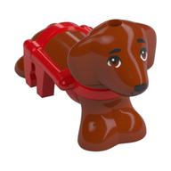 Animal, Dog, Dachshund with Red Harness Pattern (Pickle) (Dark Orange)
