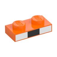 Plate 1 x 2 with White, Black Rectangles Print (Orange)