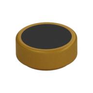 Tile Round 1 x 1 with Large Black Dot Print (Pearl Gold)