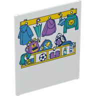 Glass for Frame 1 x 6 x 6 with Coat Rack, Bags, Jackets, Umbrella Print (White)