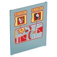 Glass for Frame 1 x 6 x 6 with Red Emergency Map Print (Trans-Light Blue)