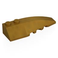 Brick Wedged, Curved 6 x 2 Right, Smooth Inner Walls (Pearl Gold)