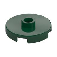 Plate Special Round 2 x 2 with Center Stud (Jumper Plate) (Dark Green)