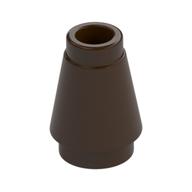 Cone 1 x 1 [Top Groove] (Dark Brown)