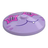 Dish 4 x 4 Inverted [Radar] with Dark Purple Kat Face, Dark Pink Star-Shaped Glasses Print (Lavender)