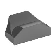 Brick Wedged, Curved 1 x 2 x 2/3 No Studs, Wing End (Metallic Silver)