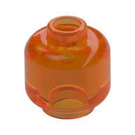 Minifig Head [Plain] [Vented Stud - 2 Holes] (Trans-Orange)