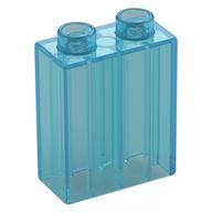 Duplo Brick 1 x 2 x 2 with Bottom Tube (Trans-Light Blue)