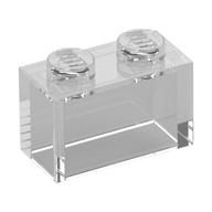 Brick 1 x 2 without Bottom Tube (Trans-Clear)