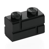Brick Special 1 x 2 with Masonry Brick Profile (Black)