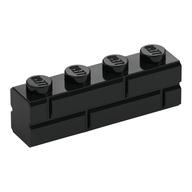 Brick Special 1 x 4 with Masonry Brick Profile (Black)