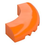 Brick Round Corner 5 x 5 x 1 Curved, Bottom Cut Outs, No Studs, 7 Bottom Tubes (Orange)