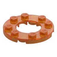 Plate Round 4 x 4 with 2 x 2 Round Opening (Trans-Orange)