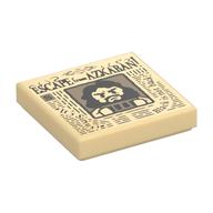 Tile 2 x 2 with Newspaper, 'ESCAPE from AZKABAN', Sirius Black Print (Tan)