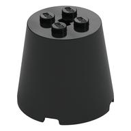 Cone 4 x 4 x 3 with Axle Hole (Black)