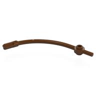 Bar Curved with Axle End and 1 x 1 Round Plate (Reddish Brown)