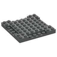 Plate Special 8 x 8 x 2/3 with Four 1 x 4 Recessed Edges (Dark Bluish Gray)