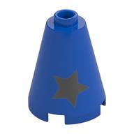 Cone 2 x 2 x 2, Open Stud with Silver Stars Print (Blue)
