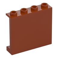 Panel 1 x 4 x 3 [Side Supports / Hollow Studs] (Dark Orange)