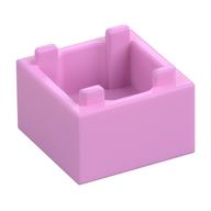 Container Box 2 x 2 x 1 Reinforced Bottom (Bright Pink)