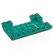 Brick Sloped Inverted 45° 6 x 8 Double with Pin Holes on Sides, 1 x 4 Cutout On Side (Dark Turquoise)