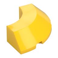 Brick Round Corner 4 x 4 x 1 with Bottom Cut Outs, No Studs, Flat Top (Yellow)