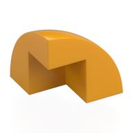 Brick Round Corner, Curved 2 x 2 x 1 2/3 Quarter Dome with 1 Cutout (Bright Light Orange)