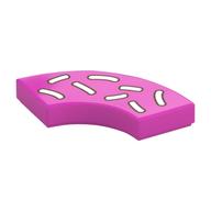 Tile 2 x 2 Curved, Macaroni with Donut Sprinkles Print (Dark Pink)