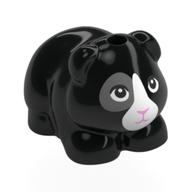 Animal, Guinea Pig with White/Dark Bluish Grey Face, Bright Pink Nose Print (Black)