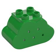 Duplo Brick 2 x 4 x 2 Cloud with Holes (Bright Green)